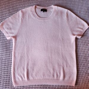 Quince Mongolian Cashmere Tee Light Pink Large NWOT Lightweight Short Sleeve